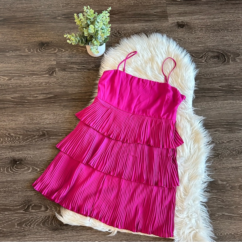 These Three Pink Ruffle Dress